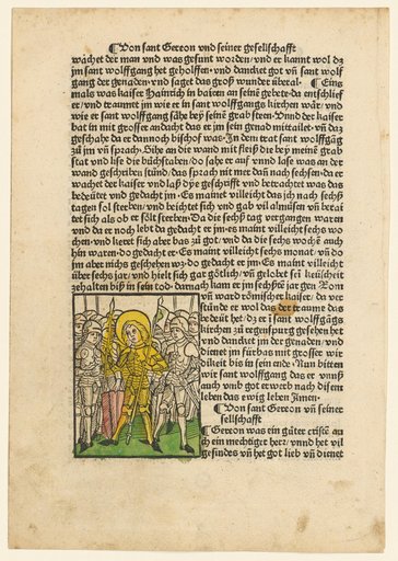 Seven Book Pages from the German Lives of the Saints. Winter Part, Augsburg: by Anton Sorg, 1488