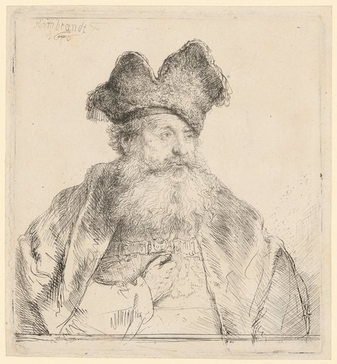 Old Man with Split Fur Cap