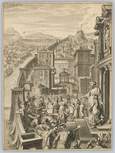 Nine sheets from the series "Tableaux du Temple des Muses [...] avec les descriptions [...] du M. Michel de Marolles", Paris, 1655