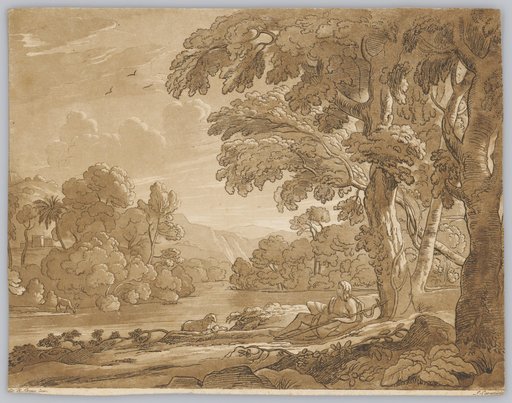 River landscape with John the Baptist as shepherd