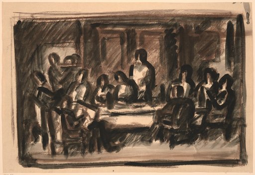 Composition sketch for the painting "Session of the Basel Kunstkredit Commission" of 1930