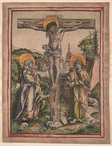 Christ on the Cross between Mary and John
