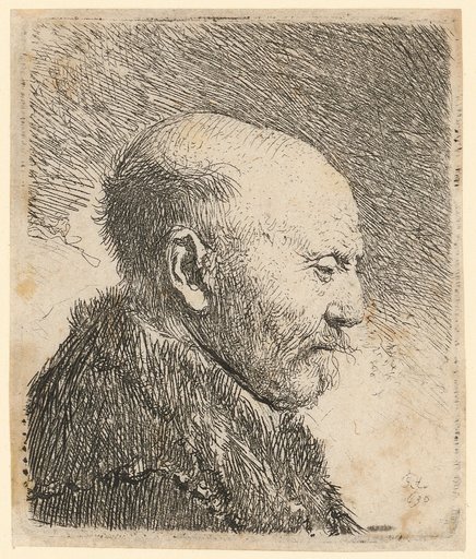 Bald man in profile to the right (Artist's father?)