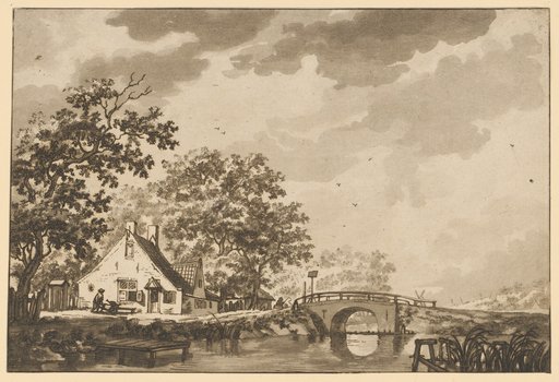 River Landscape with a Stone Bridge