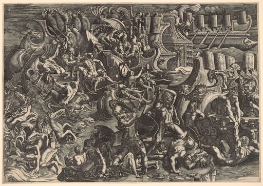 Naval Battle between Trojans and Greeks