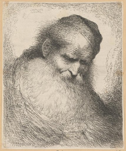 Bearded Old Man with Head Bent Forward
