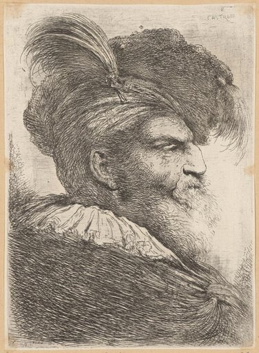 Bearded Man with Oriental Headgear to the Right