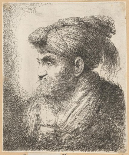 Bearded Man with Oriental Headgear to the Left