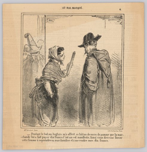 – During the ball, an Englishman offered me this apple-candy stick, which the shopkeeper made him pay ten francs for...