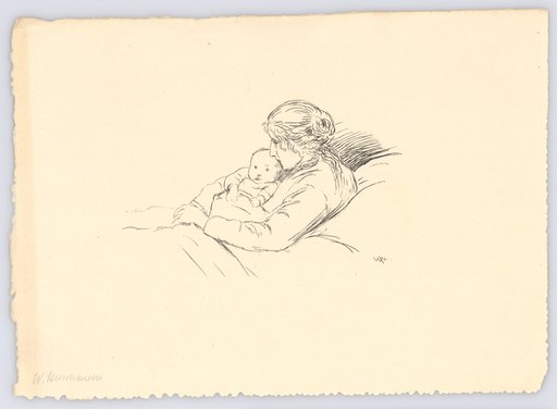 – The Artist's Wife – in Bed with Child in Arms