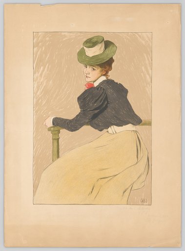 Woman with a Green Hat, Seen from the Back