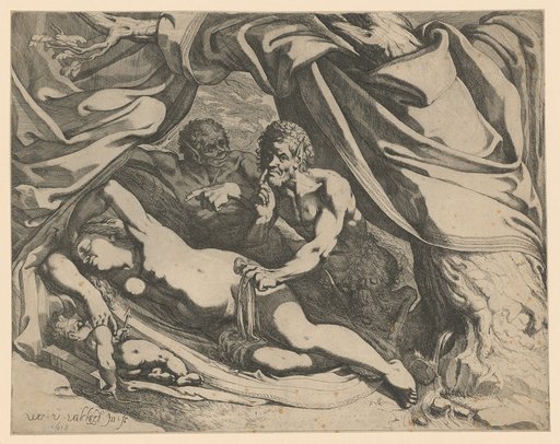 Venus and Sleeping Cupid Surprised by Two Satyrs