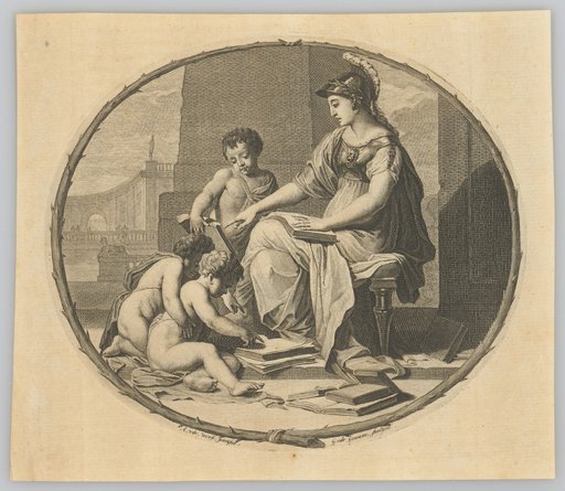 Athena Instructs Three Young Boys in the Sciences