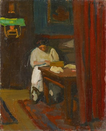 Interior with a Sewing Woman