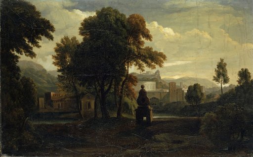 Italian Ideal Landscape with a Weir