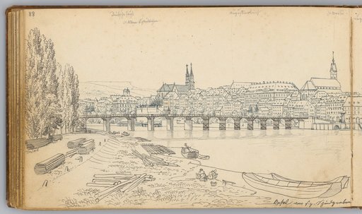 View of Basel from the Schindgraben [Lower Rhine Path] [View from Schifflände towards Münster]