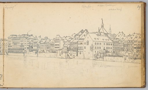 View of Basel from the Schindgraben [Lower Rhine Path] [View from Schifflände towards Prediger Church]