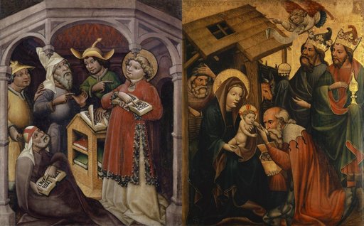 The Adoration of the Kings (Inside); The Disputation of St. Stephen (Outside)
