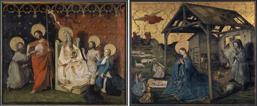The Doubting Thomas and Christ and Mary Interceding Before God the Father (Outside); The Nativity of Christ (Inside)