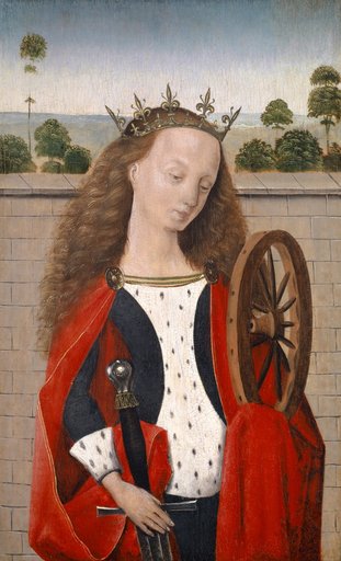 Saint Catherine Standing Before a Wall