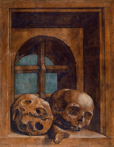 Two Skulls in a Window Niche