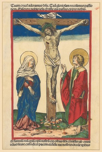 Christ on the Cross between Mary and John (Candlestick Image)