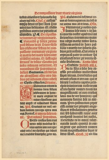 Initial G with a Praying Female Saint