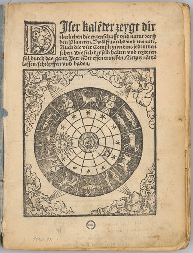 German Calendar, Basel: Pamphilius Gengenbach, 1521 (4°)