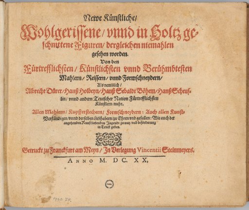 New Artfully Drawn and Wood-Cut Figures, Frankfurt a. M.: Vincentius Steinmeyer, 1620 (quer 4°)