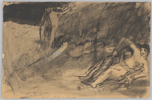 The Garden of Love. Two Couples and a Woman Before a Bush-like Background