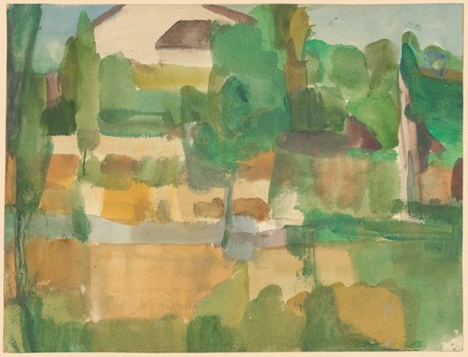 Landscape with Gable-Fronted House Facade