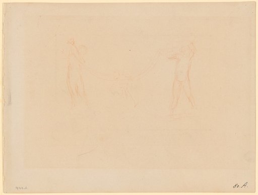 Two Putti Holding Garlands