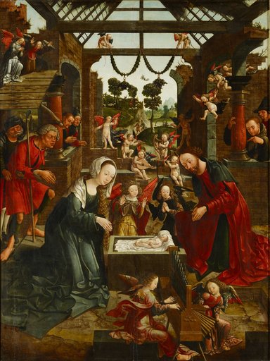 Nativity (right wing of an altarpiece, inner side); Saints Lawrence and Catherine (outer side)