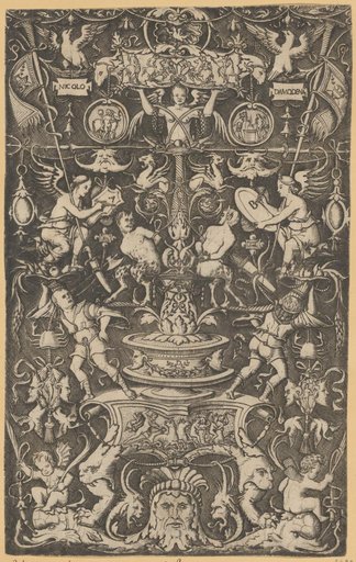 Ornamental Sheet with Bound Satyrs
