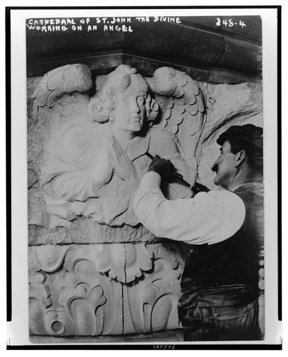 Cathedral of St. John the Divine - working on an angel