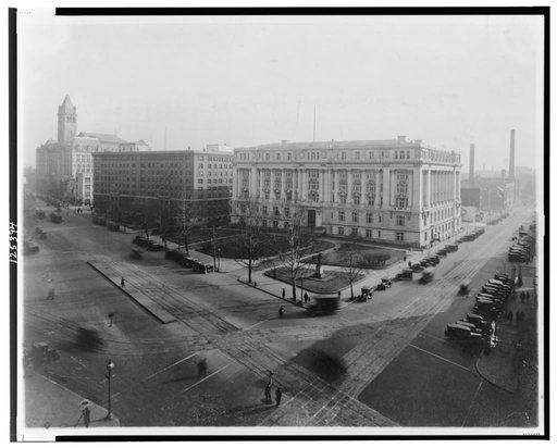 Municipal Building, Southern Railway, and Post Office Department, from the Willard Hotel roof