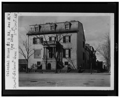 Colonial House, 2nd & Md. Ave., N.W., or Sewall-Belmont House, 2nd & Constitution, N.E.