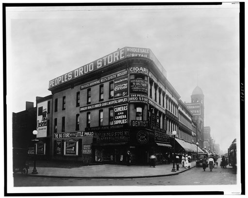 People's Drug Store, Washington, D.C., looking south on Seventh Street, N.W., from Massachusetts Avenue