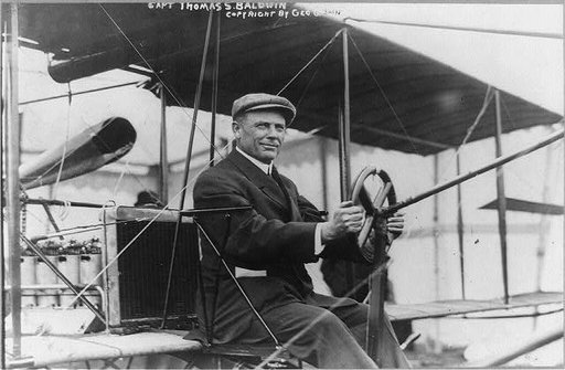 Capt. Thos. S. Baldwin, in cockpit of airplane