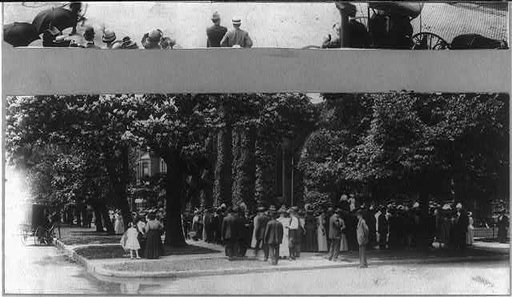 Wilbur Wright funeral - crowds outside 1st Presbyterian church - Dayton