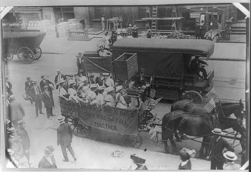 Suffrage hay wagon