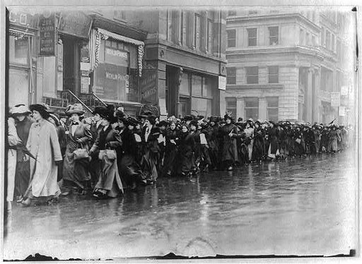 Suffragettes parading, April 5, 1917