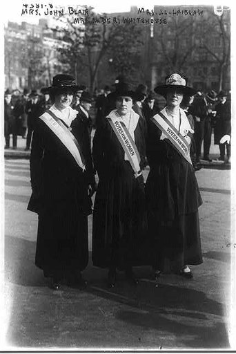 Suffragettes - Mrs. John Blair, Mrs. N. de R. Whitehouse, Mrs. J.L. Laidlaw