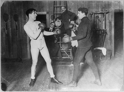 James J. Corbett - training at Coopers gym [with Kennedy? 190-?