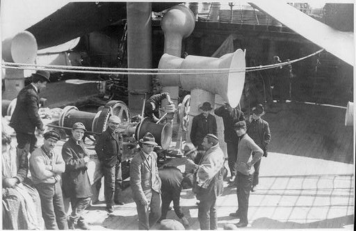 Emigrants on the steerage deck of FRIEDRICH DER GROSSE