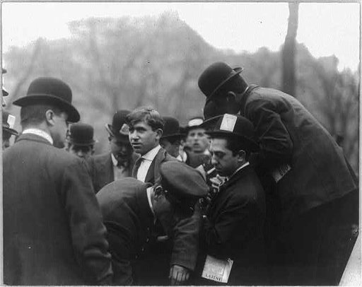 Anarchists - Police searching Max Dolinger after bomb throwing in Anarchist riot, Union Sq., New York