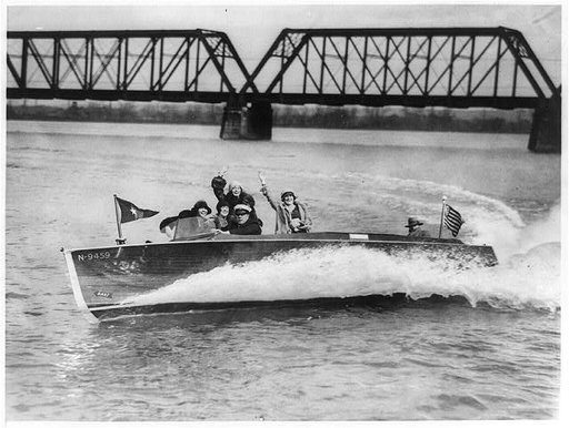 Society girls enjoying a speedy ride on the Potomac