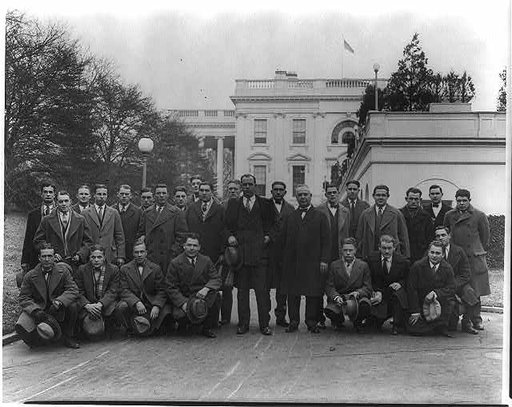 Football team of Drake University of Des Moines at the White House