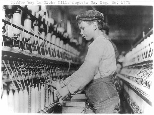 Doffer boy in Globe Mills, Augusta, Ga.