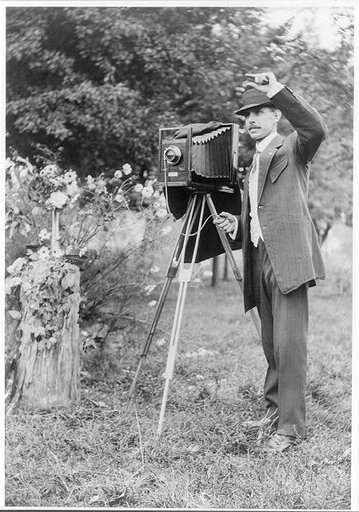 A.W. Leonard with large camera